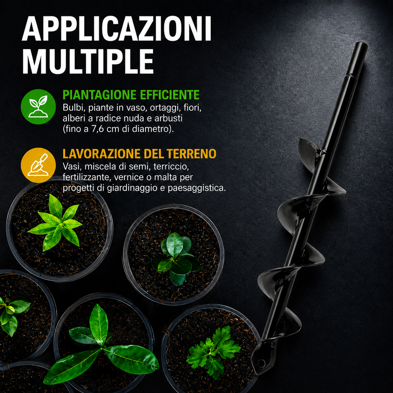 Trivella a Spirale per Trapano da Giardino