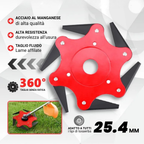 🇮🇹 Lama da taglio per erba a 6 lame in acciaio al manganese super resistente (accessori inclusi)