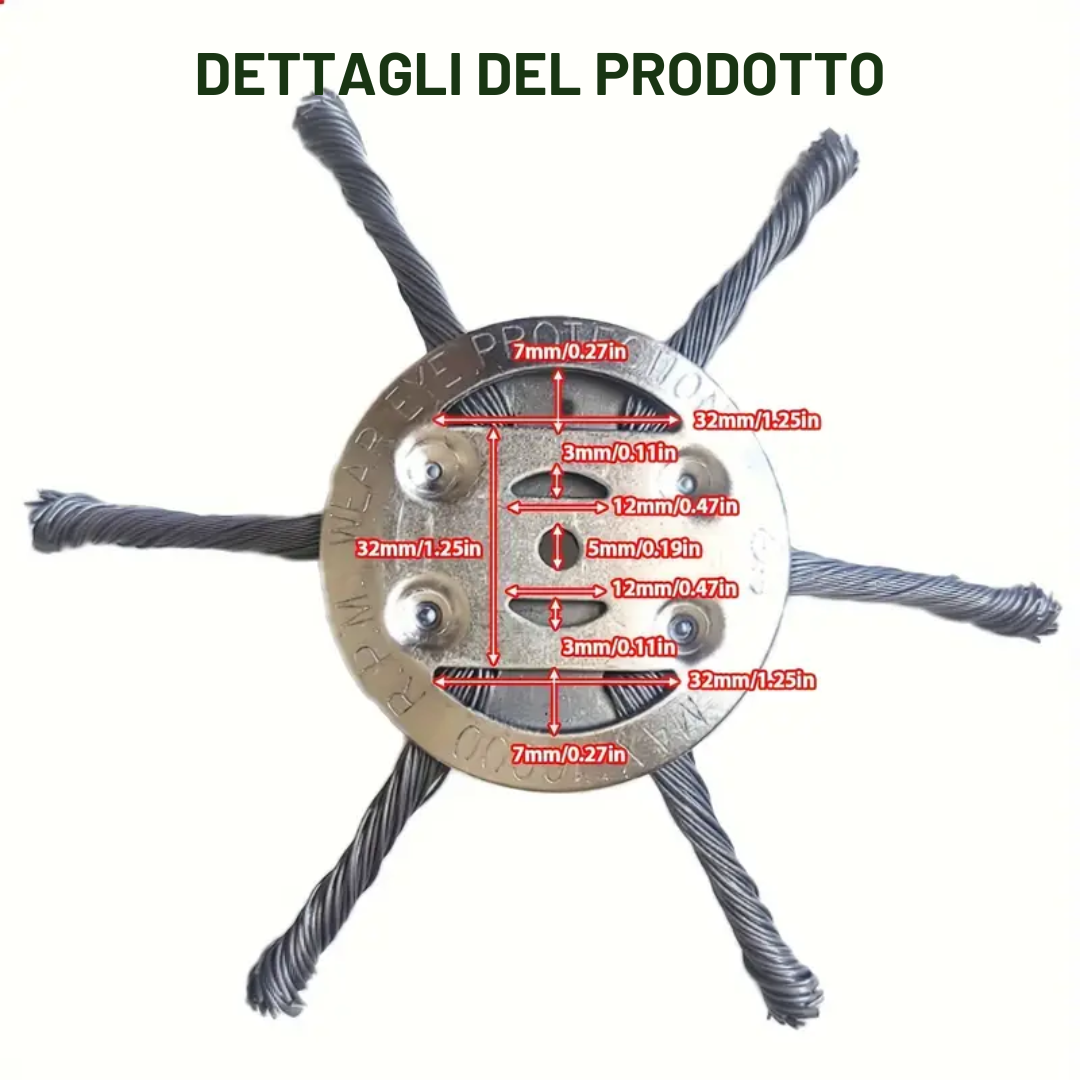 La testa del tosaerba ha 6 bordi in acciaio inossidabile 🌱