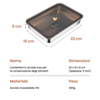 [Set 6 + 🎁 3 Gratis] Vassoio per alimenti in acciaio inossidabile 316 (22,5*15*6 cm)