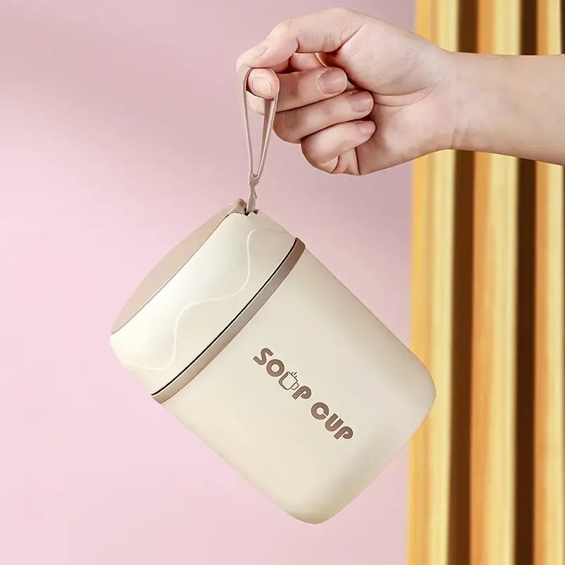 Contenitore per alimenti isolato in acciaio inossidabile da 600 ml con coperchio