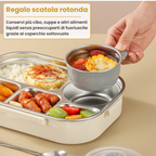 Portapranzo in acciaio inossidabile 304 - 4 scomparti, utensili completi (1500ml)