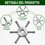 Testina per Decespugliatore Universale — 6 Lame in Acciaio al Carbonio Temprato | Durata 10 Anni