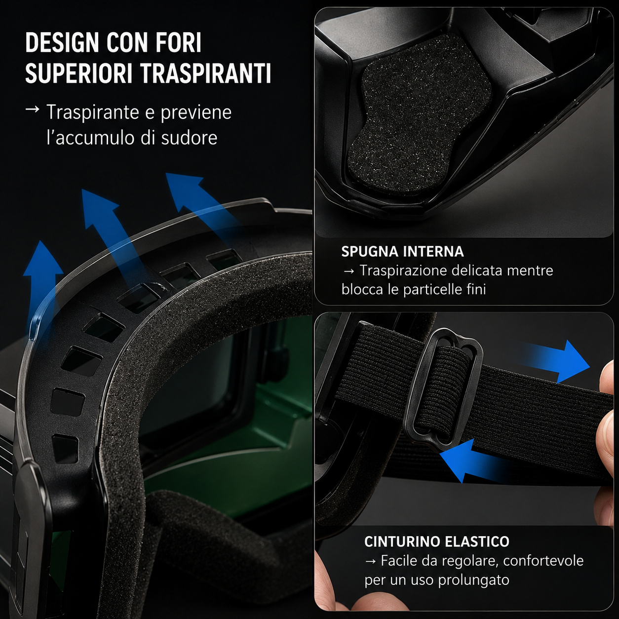 🛡️Maschera Da Saldatura Con Oscuramento Automatico 0,1 Ms – Smontabile In 2 Parti, Protezione Totale