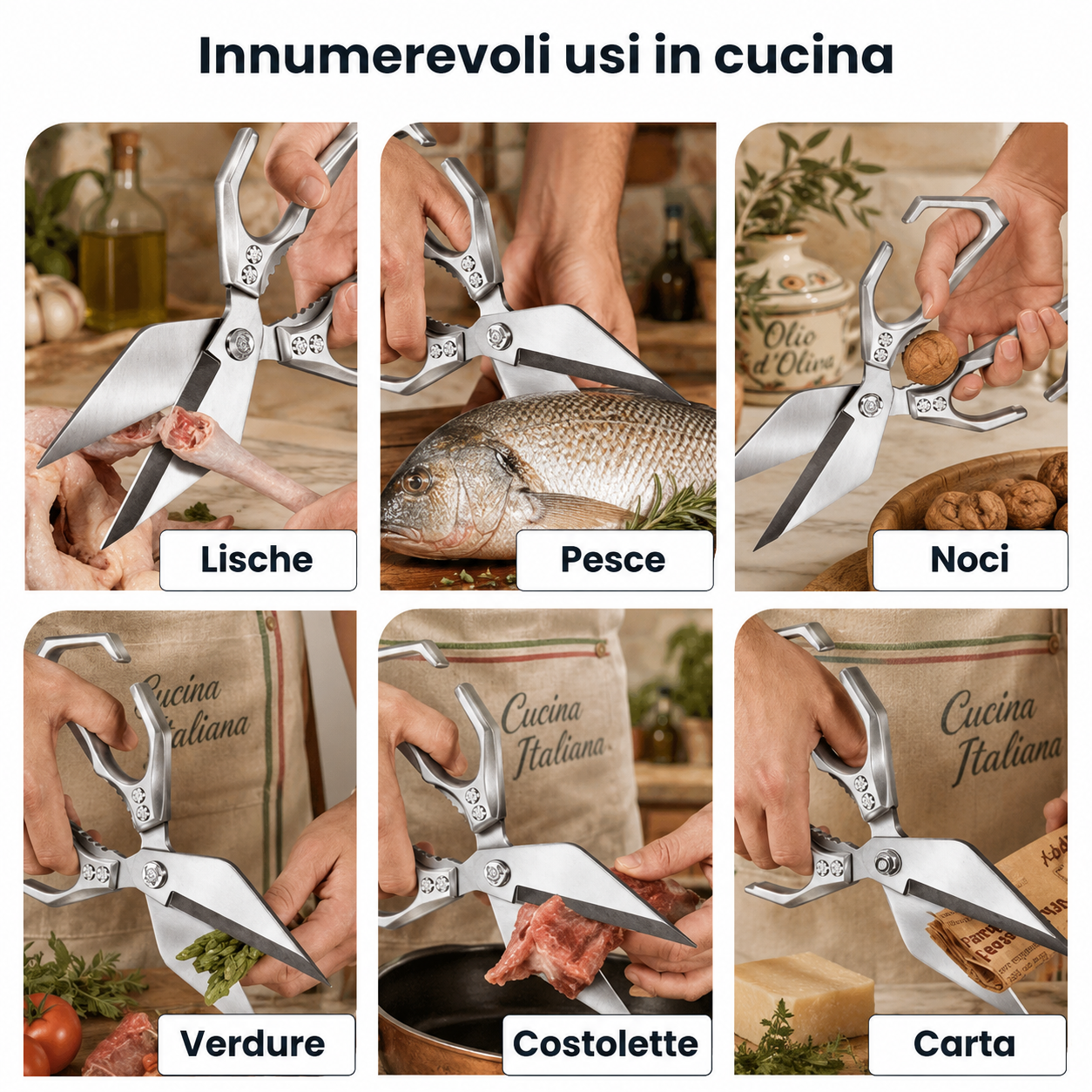 Forbici da Cucina Lama a Diamante