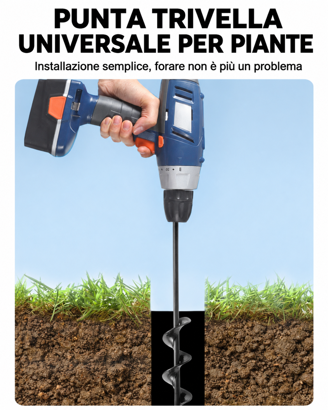Trivella a Spirale per Trapano da Giardino