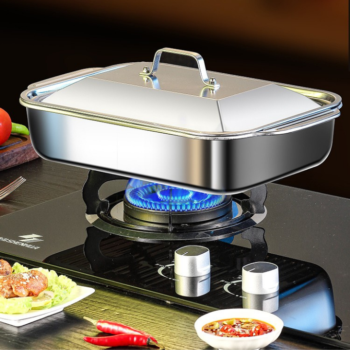 Vassoio Di Cottura In Acciaio Inox SUS304 Per Pentole Calde, Pesce Al Vapore, Cottura Al Forno E Conservazione Degli Alimenti