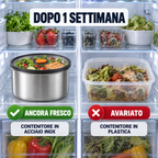 🎁 Prendine 12, pagane solo 6 | Contenitore rotondo in acciaio inox con coperchio sottovuoto (FORMATO GRANDE - 1000 ml)