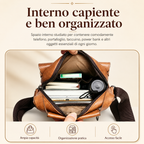✨  Borsa a tracolla unisex in pelle bovina pieno fiore, impermeabile e antigraffio, stile vintage