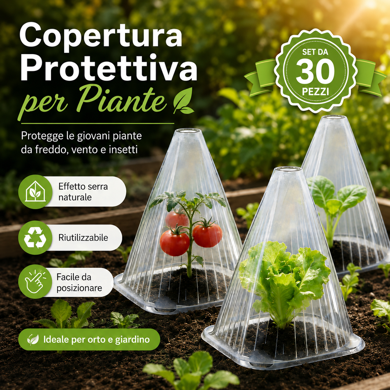🌱 Copertura Protettiva per Piante – Riutilizzabile, Facile da Installare