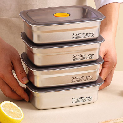 🇮🇹 (Prendi 6+3 gratis) Scatola ermetica in acciaio inox tedesco 316 per conservare gli alimenti