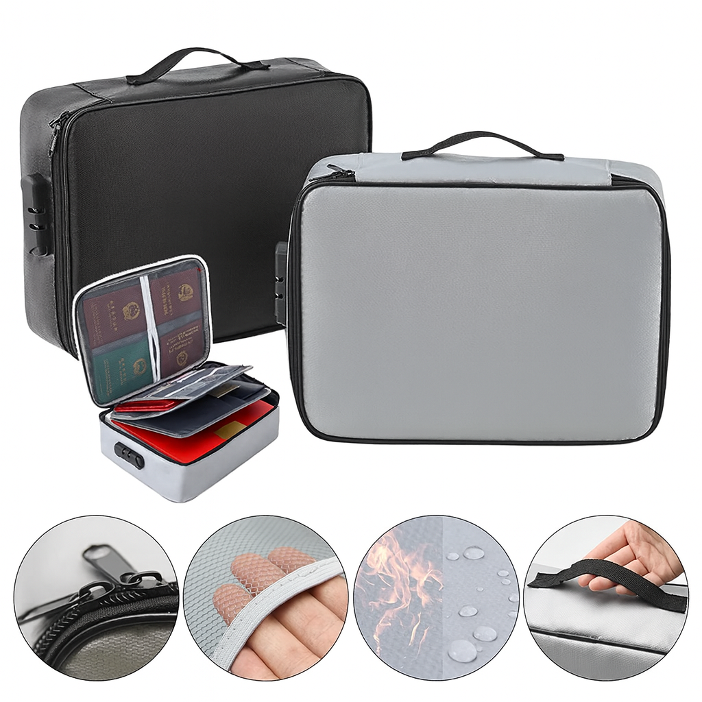 Borsa Portadocumenti Premium – Ignifuga, con Chiusura a 3 Cifre, Massima Tranquillità