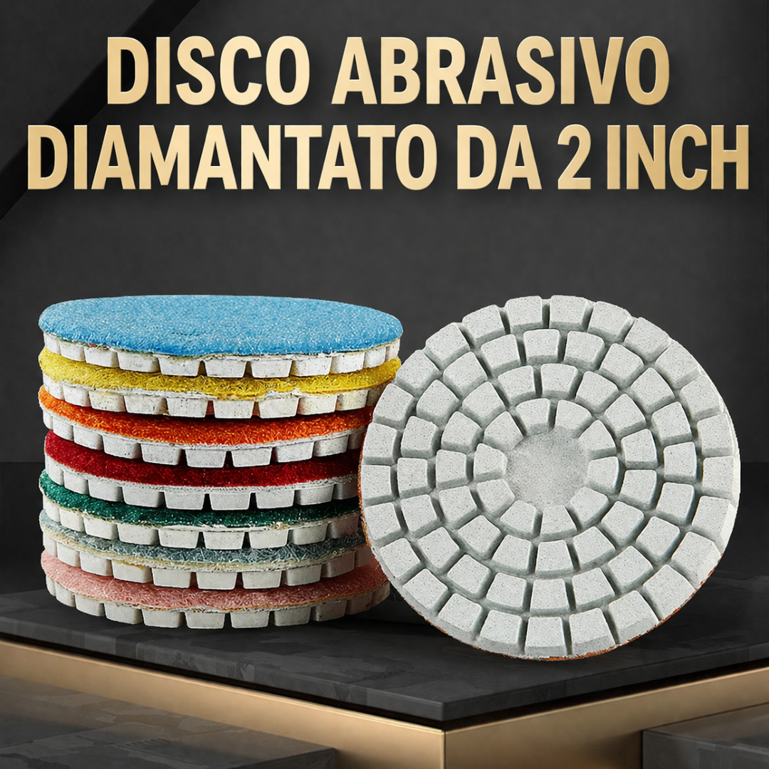 Disco Lucidante Diamantato ad Acqua 2 Pollici (5cm) – Tampone Morbido per Pietra e Giada, Compatibile con Smerigliatrice Angolare