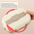 Portapranzo in acciaio inossidabile 304 - 4 scomparti, utensili completi (1500ml)