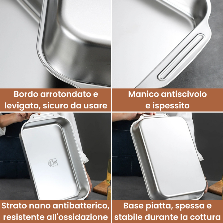 Vassoio Di Cottura In Acciaio Inox SUS304 Per Pentole Calde, Pesce Al Vapore, Cottura Al Forno E Conservazione Degli Alimenti
