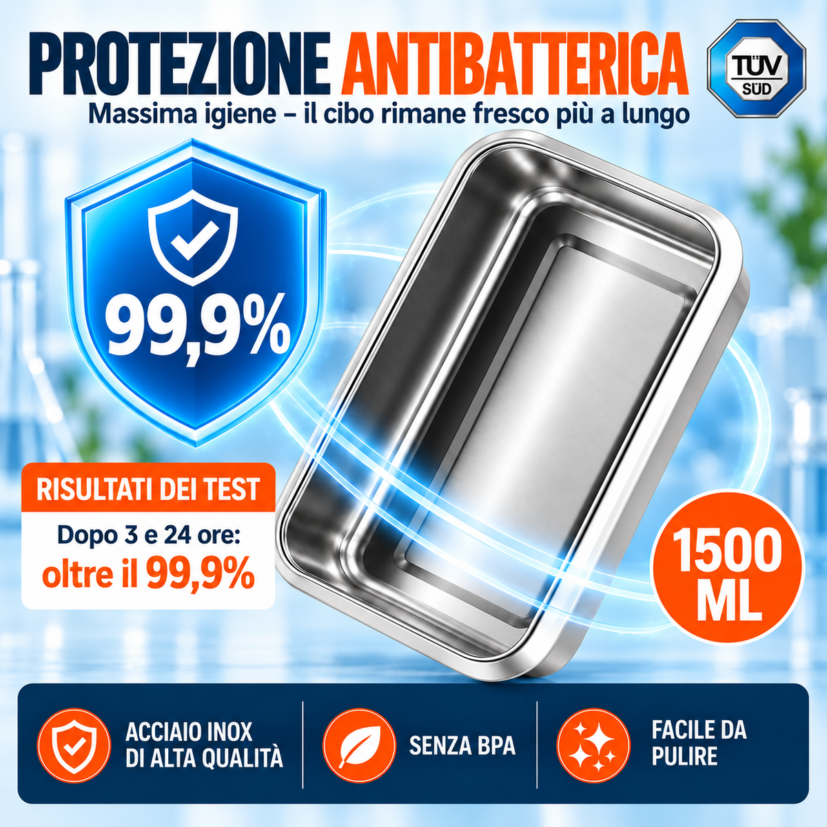 ✨ Prendi 12, Paghi 6 | Contenitore per alimenti sottovuoto in acciaio inossidabile 316L (Grande capacità)