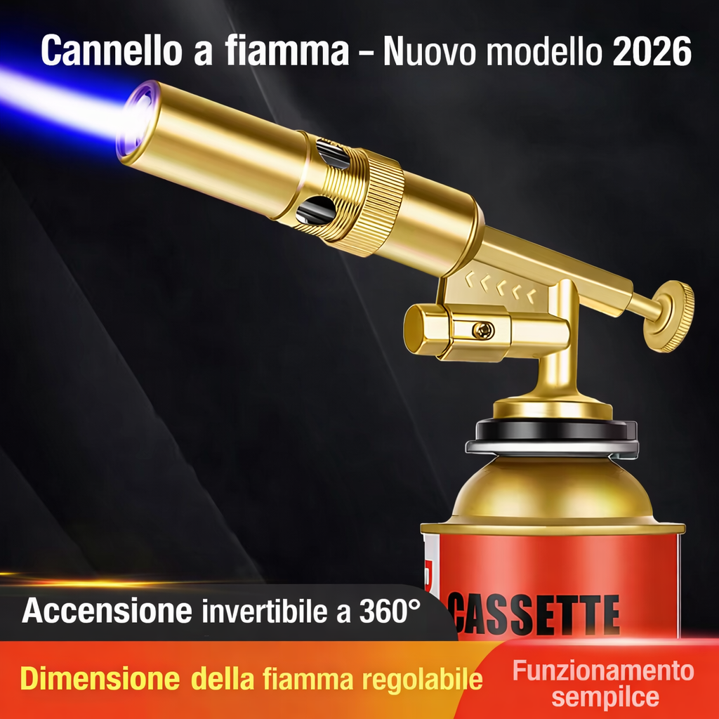 Cannello A Gas Mini In Ottone Con Accensione Automatica