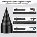Punta da trapano spaccalegna da 50 mm con 3 adattatori inclusi
