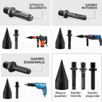 Punta da trapano spaccalegna da 50 mm con 3 adattatori inclusi