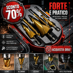🌪️TitanDrill™ – Set di Punte a Gradini in Titanio (6 Punte Multifunzionali)