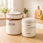 Portapranzo isolato in acciaio inossidabile 304, multistrato, sigillato, a prova di perdite e fornito con una borsa per il trasporto (NEW)