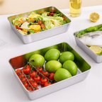 Vassoio in acciaio inox 304 con coperchio ermetico (2,1 L – 25,5 × 19,7 × 5,7 cm) | SCONTO DEL 70%!