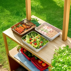 Vassoio in Acciaio Inox 304 con Coperchio — 2100 ml | Mantiene Fresco 1 Mese, 1000 °C, Salva Spazio