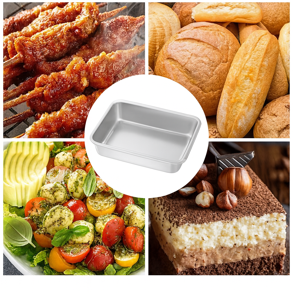 Vassoio in acciaio inox 304 con coperchio ermetico (2,1 L – 25,5 × 19,7 × 5,7 cm) | SCONTO DEL 70%!