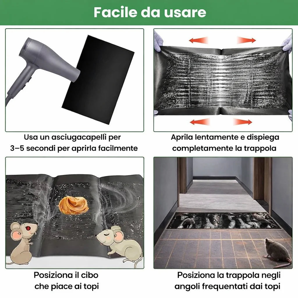 Trappola Adesiva Extra Large per Topi e Insetti