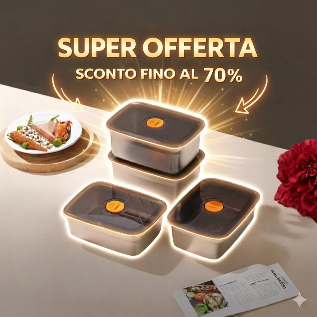 🎁SUPER OFFERTA | Scatola Ermetica In Acciaio Inox 316 Per Conservare Gli Alimenti