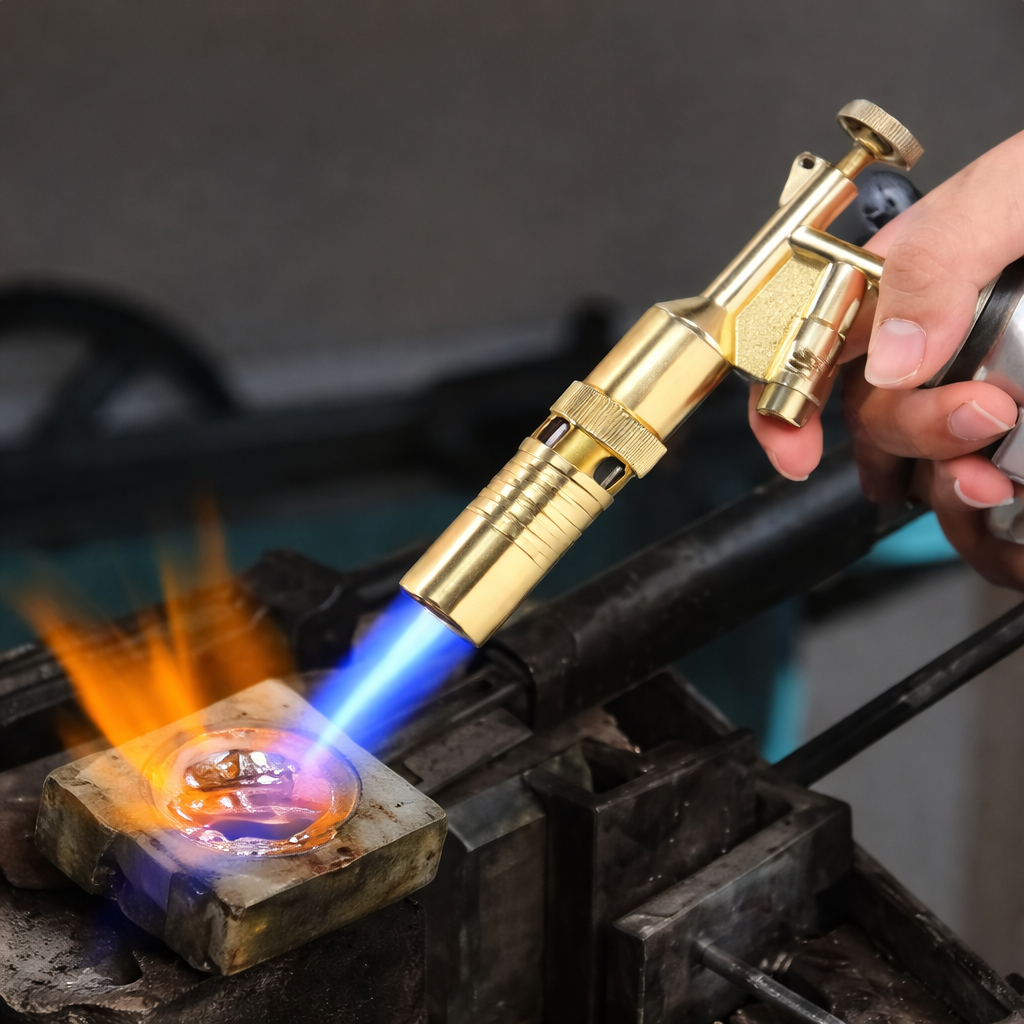 Cannello A Gas Mini In Ottone Con Accensione Automatica