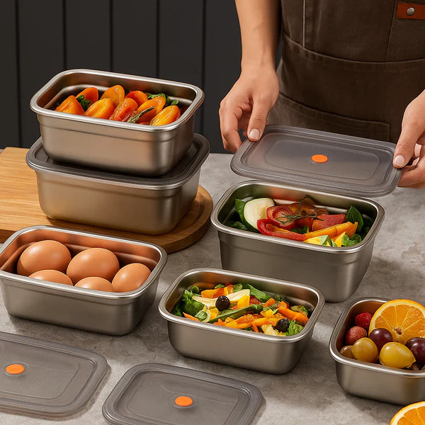 (Prendi 6 +🎁3 GRATIS) Scatola ermetica in acciaio inox 316 per conservare gli alimenti