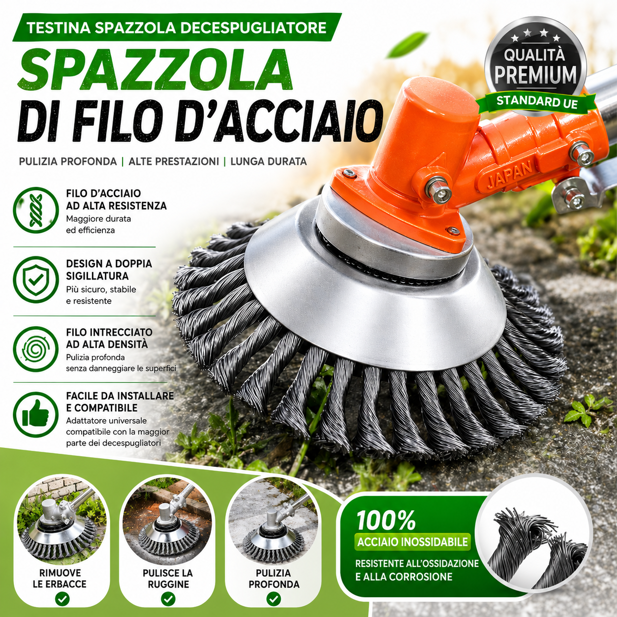 Disco in Filo d’Acciaio per Decespugliatore — Taglio a 360° | Compatibilità Universale