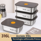 🥗 Contenitore per alimenti in acciaio inossidabile 316 con coperchio sottovuoto