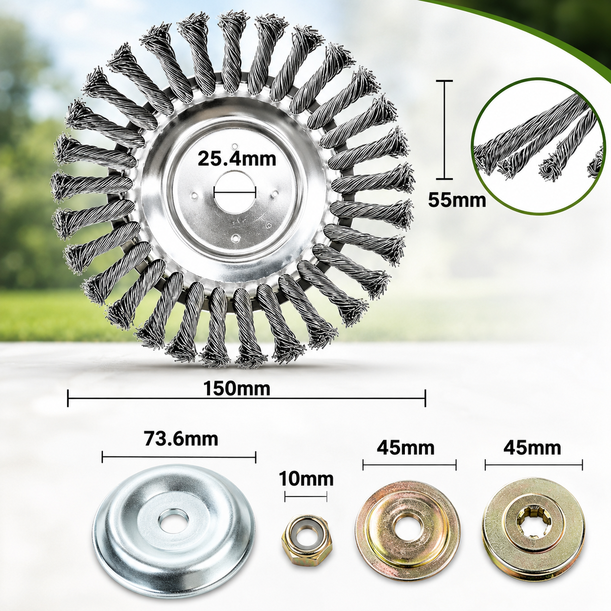 ⚙️ Disco de Alambre de Acero para Desbrozadora — Corte 360° | Compatible Universal