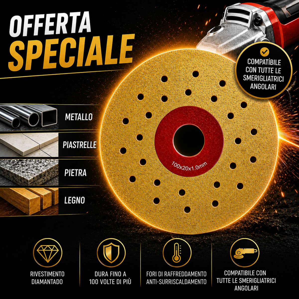 ⚙️ Disco Diamantato Multifunzione 2 In 1 Per Taglio E Levigatura