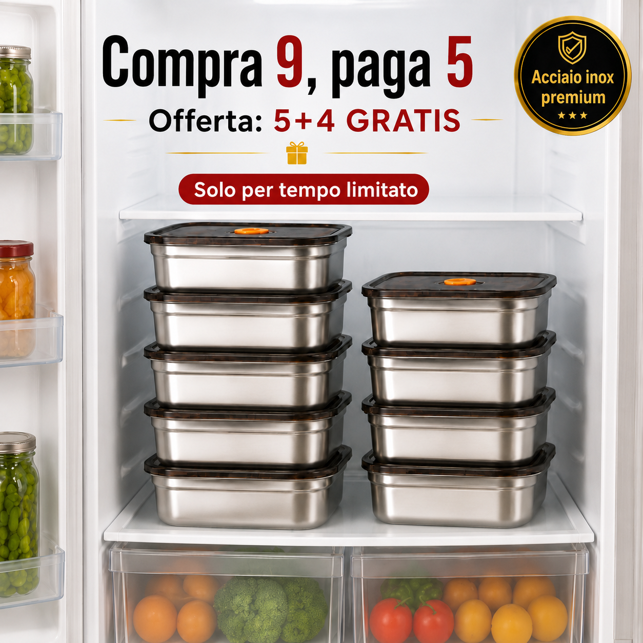 🛍️ Scatola Ermetica In Acciaio Inox Tedesco 316 Per Conservare Gli Alimenti