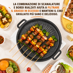 🍳 Padella grill universale per fornelli a gas, piani a induzione e fiamma libera