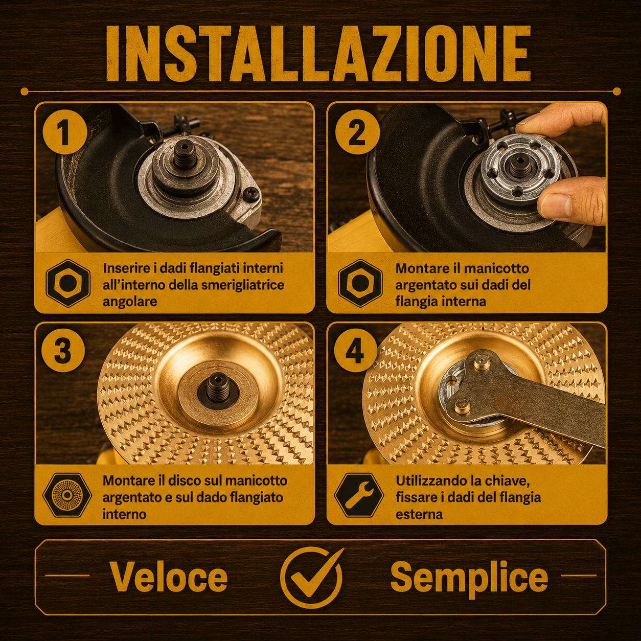 ⚙️ Set di Dischi di Sgrossatura per Legno — Acciaio al Carbonio