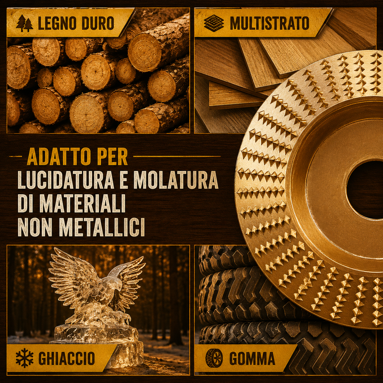 ⚙️ Set di Dischi di Sgrossatura per Legno — Acciaio al Carbonio