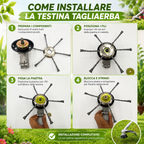 🔥 Testina tagliaerba con 6 lame in acciaio intrecciato inossidabile