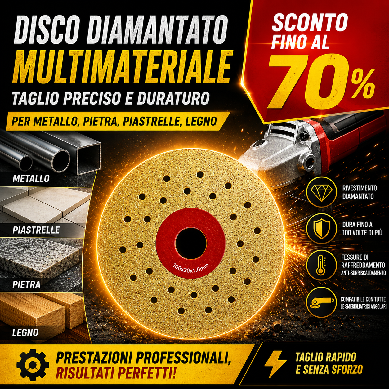 ⚙️ Disco Diamantato Multifunzione 2 In 1 Per Taglio E Levigatura