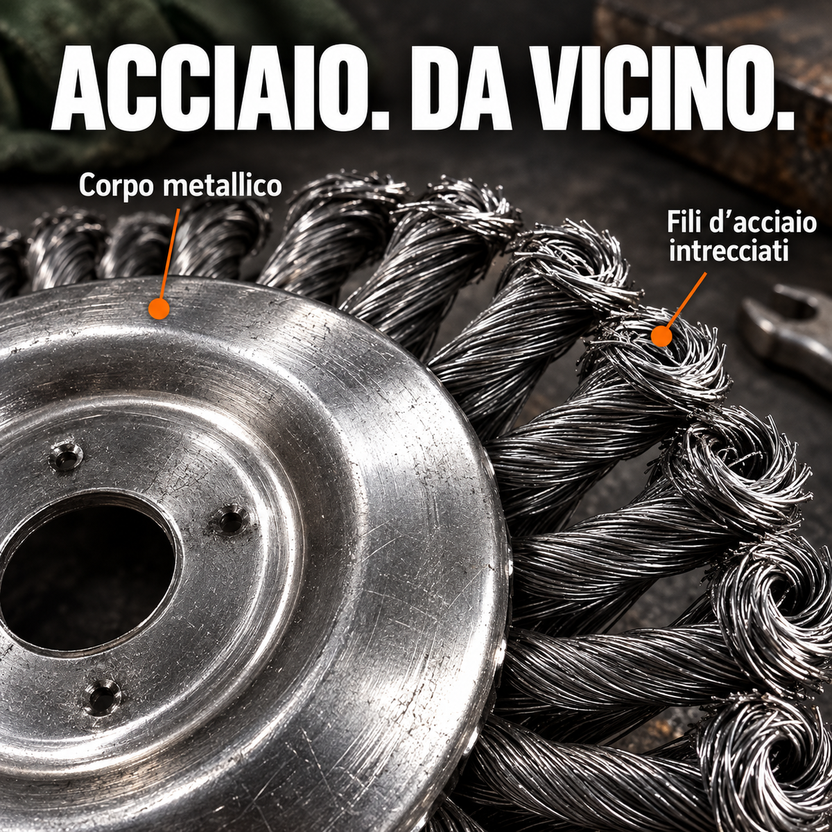 ⚙️ Soluzione diserbante ecologica – Testina in acciaio intrecciato ad azione 100% meccanica