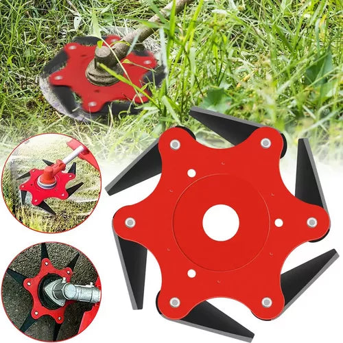 Lama per prato con 6 denti in acciaio (Accessori inclusi) (LTT)