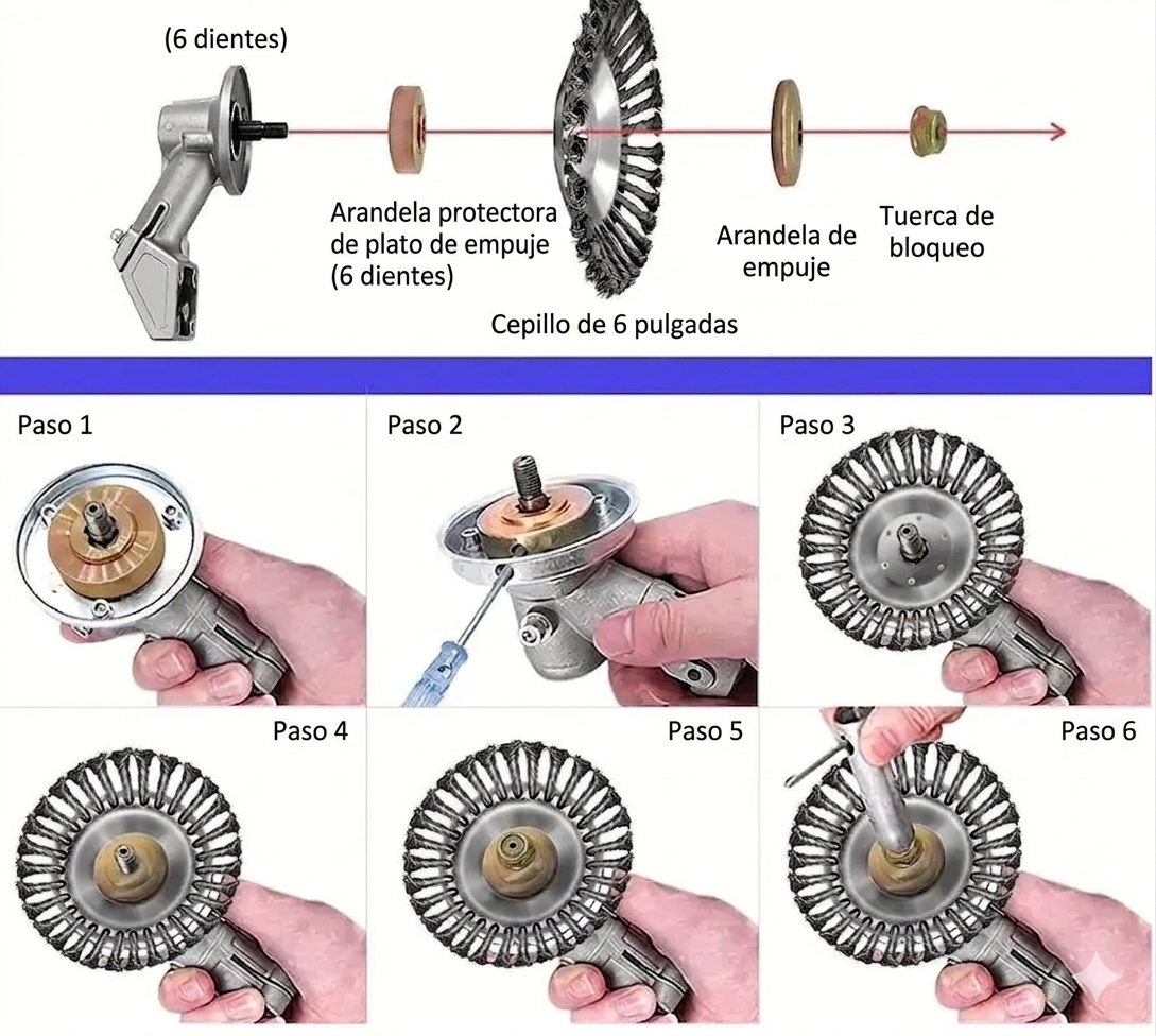 ⚙️ Disco de Alambre de Acero para Desbrozadora — Corte 360° | Compatible Universal