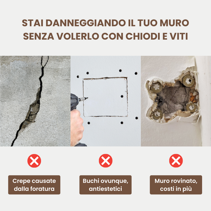 Supporti in acciaio inox con 5 ganci, comodi e capaci di sostenere fino a 20 kg