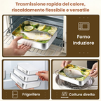 Scatola per alimenti in acciaio inossidabile S304 (25 x 19,5 x 5 cm) (TT)