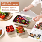 Scatola per alimenti in acciaio inossidabile S304 (25 x 19,5 x 5 cm) (TT)