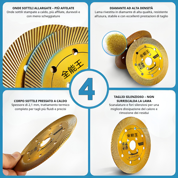⚡ Disco da taglio diamantato multifunzione 5 in 1 – taglio, sgrossatura, apertura di scanalature, modellazione e finitura delle superfici