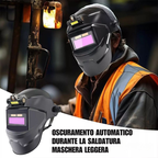 Maschera di saldatura auto-oscurante di alta qualità con luce LED, casco leggero, protezione completa degli occhi